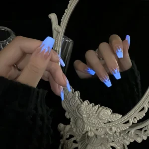 night light effect, luminous effect press on nails