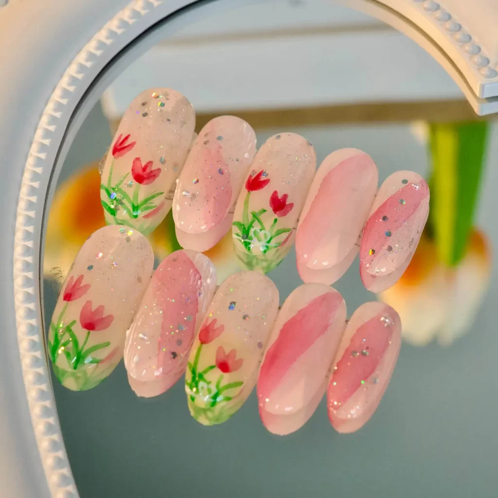 Spring Tulips Medium Nails