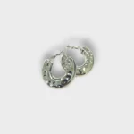 Mechanical Hoops Silver Earrings