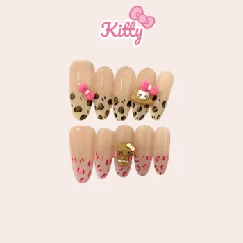 Leopard Kitty Long Nails