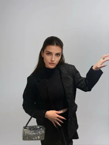Black Sequin Blazer