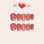 Red for Valentine Short Nails