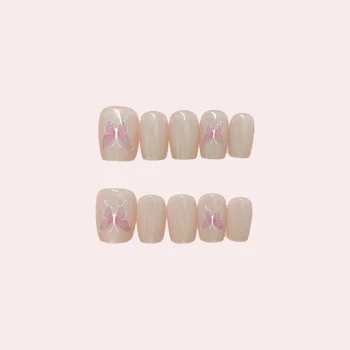 Mirror Butterfly Short Nails